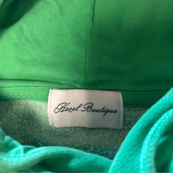 Hazel boutique green hoodie with cherries - Picture 3 of 3